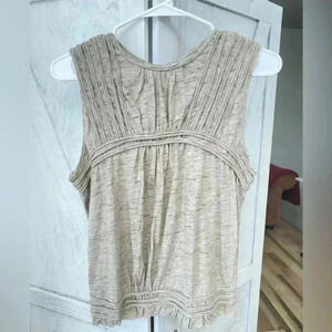 Max Studio London Sleeveless Top Women’s Large Cream Beige New With Tag